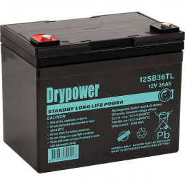 DRYPOWER 12SB36TL - 12V 36Ah Drypower Long Life Standby AGM Battery - 6-9 Year Design Life
