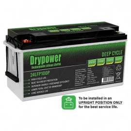 DRYPOWER 24LFP100P High power 25.6V 100Ah lithium iron phosphate (LiFePO4) rechargeable battery