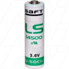 SAFT LS14500 AA size  Lithium 3.6V Thionyl Chloride Battery - Bobbin Type