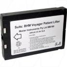 Battery suitable for BHM Medical Inc Voyager portable patient lifter. Replaces Battery A8500.