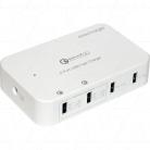 Qualcomm Quick Charge 2.0 4-Port AC-DC input USB Fast Charger for phones and tablets.